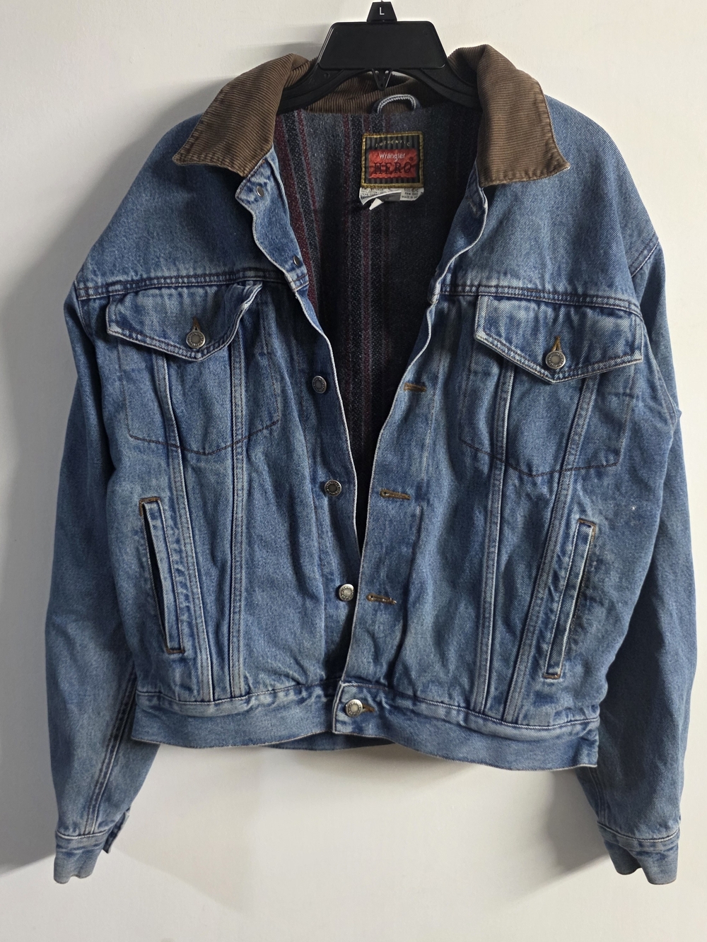 Wrangler Retro Authentic Women's Denim Jacket Small Blanket Lined Corduroy...